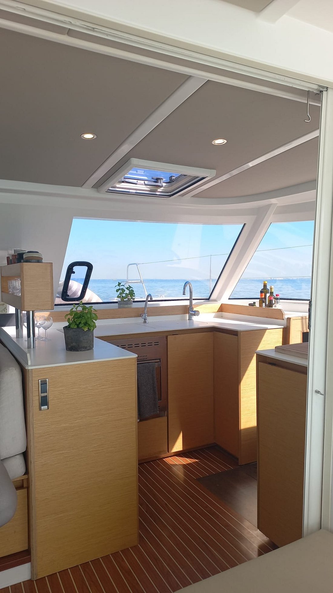 Catamaran kitchen area inside