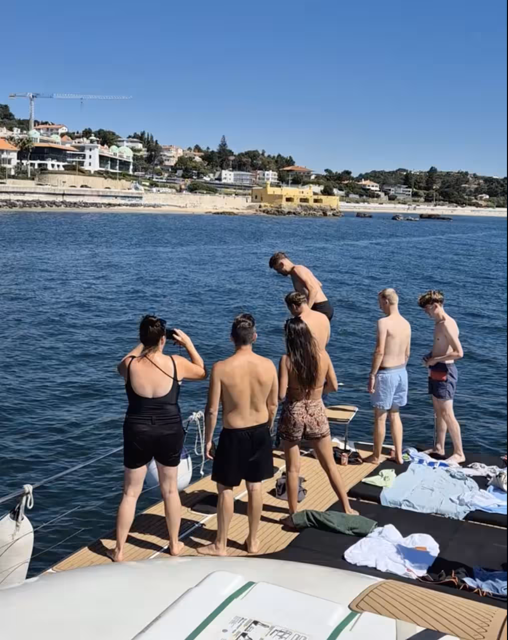 Swim from the catamaran along Cascais